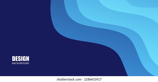 Geometric abstract shape on dark blue gradient overlay background. Vector.