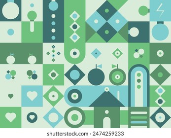Geometric abstract shapes have a mosaic background design template. Colorful vector with seamless patterns.	