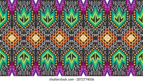 Geometrische abstrakte Formen Muster im ethnischen Stil EP.11.Design für Hintergrund, Teppich, Tapeten, Kleidung, Umhüllung, Batik, Stoff, Vektorgrafik
