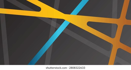 geometric abstract shapes with yellow blue and brown lines on dark background suitable for creative modern design projects