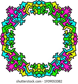 Geometrischer abstrakter einfacher Rahmen. Vektorfarbige Illustration.
