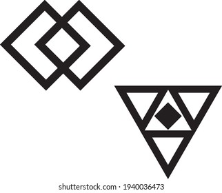 geometric abstract simple triangle square logo vector design logo set