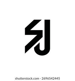 Geometrisches abstraktes Sj- oder Js-Logo-Design, ideal für moderne Branding-, Business- und kreative Identitätsprojekte.