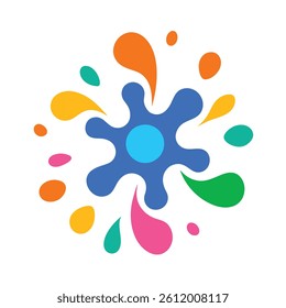 Geometric Abstract Splash With Rounded Features