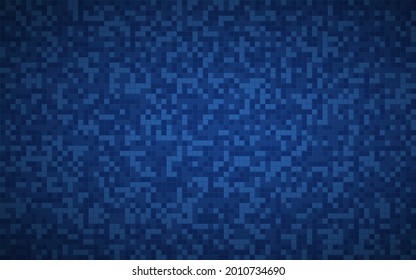 Geometric abstract square background. Blue mosaic look modern vector texture. Pixel pattern. Simple metallic illustration