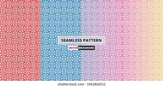 Geometric abstract square background. Sayagata pattern texture seamless.