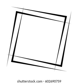 Geometric abstract square element. Intersecting lines forming a square shape