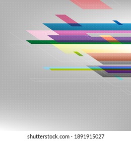 Geometric abstract square perspective template with colorful tone on circles and gray background. Use for digital futuristic minimalism, big data visualization, technology, science pattern backdrop.