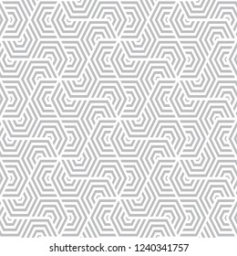 Geometric abstract stripe background seamless overlap pattern white and gray colors.