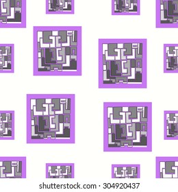Geometric abstract style square on white background, seamless pattern. Can be used  for wallpaper, web page background, wrapping paper.