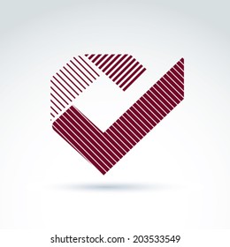 Geometric abstract symbol, vector graphic design element, icon.