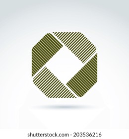Geometric abstract symbol, vector graphic design element, icon.