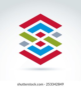 Geometric abstract symbol, vector graphic design element, icon.