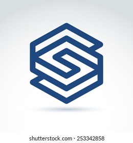 Geometric abstract symbol, vector graphic design element, icon.