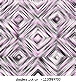Geometric abstract symmetric pattern in low poly pixel art style. Polka dot pattern on low poly background. Vector image.