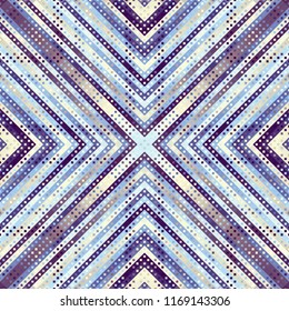 Geometric abstract symmetric pattern in low poly pixel art style. Seamless low poly background. Vector image.