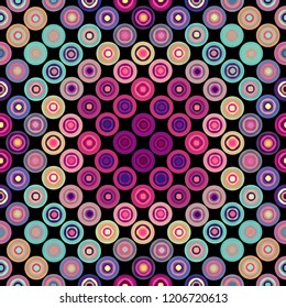 Geometric abstract symmetric pattern in pixel art style. Seamless geometric background. Vector image.