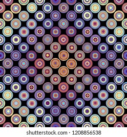 Geometric abstract symmetric pattern in pixel art style. Seamless geometric background. Vector image.