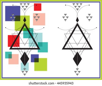geometric abstract tattoo figure and t shirt graphics designs