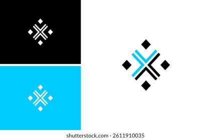 Geometric Abstract Tech Logo Design with letter x shape vector