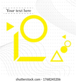 Geometric Abstract Template - Seamless pattern with abstract shapes. Yellow and Grey on white Background - Vector Illustration