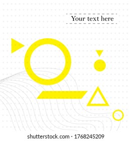 Modelo Abstrato Geométrico - Padrão contínuo com formas abstratas. Fundo amarelo e cinza - Ilustração de vetor