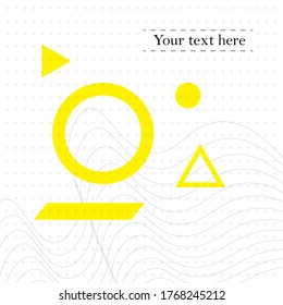 Modelo Abstrato Geométrico - Padrão contínuo com formas abstratas. Fundo amarelo e cinza - Ilustração de vetor