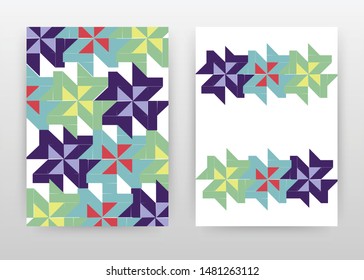 Geometric abstract texture design for annual report, brochure, flyer, poster. Green purple background vector illustration for flyer, leaflet, poster. Abstract A4 brochure template.