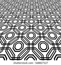 The geometric abstract texture. Modern vector pattern. Graphic geometric black and white background