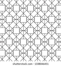 Geometric abstract texture. Square vector pattern, repeating linear abstract. pattern is on swatch panel.