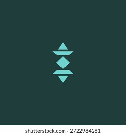 Geometrisches abstraktes Totem-Logo, das Identität, Kultur und Macht symbolisiert.
