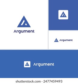 Geometric abstract triangle letter A logo design. Modern letter A monogram logo