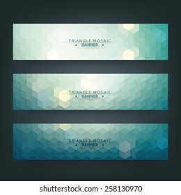 Geometric abstract triangle, polygonal banners.