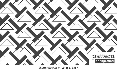 A geometric abstract triangle  seamless pattern in black on a white background. vector illustration. monochrome and modern style.
