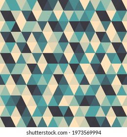 Geometric abstract triangle texture in teal and light orange color
