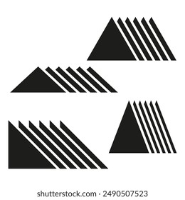 Geometric abstract triangles. Black and white vector. Modern minimal design. Symmetrical shapes.