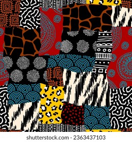 Geometric abstract triangles pattern. Afro style. Seamless vector image.