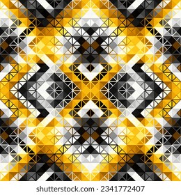 Geometric abstract triangles pattern. Aztec style. Seamless vector image.