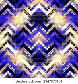 Geometric abstract triangles pattern. Aztec style. Seamless vector image.