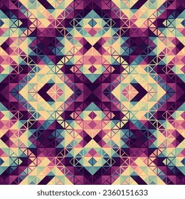 Geometric abstract triangles pattern. Aztec style. Seamless vector image.