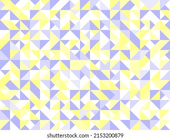Geometric abstract triangles pattern. Seamless modern blue and yellow color triangles. Simple geometry texture vector background