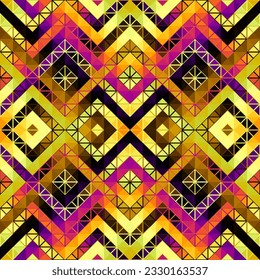 Geometric abstract triangles pattern. Seamless vector image.