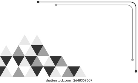 A geometric abstract triangular pattern design with minimalist lines and angles, This content was created using vector drawing tools and software, not generated by AI