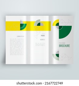 Geometric Abstract Trifold Design Template Cover Vector