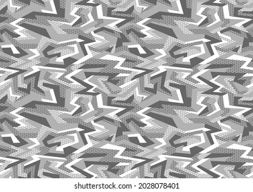 Geometric abstract urban camouflage texture seamless pattern. Modern camo polygonal background for fabric and fashion print. Vector illustration.