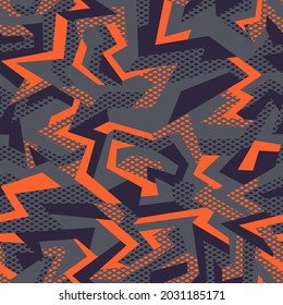 Geometric abstract urban camouflage texture seamless pattern. Modern camo polygonal background for fabric and fashion print. Vector illustration.