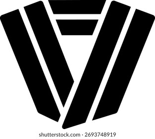Geometric abstract v shape icon victory award symbol vector