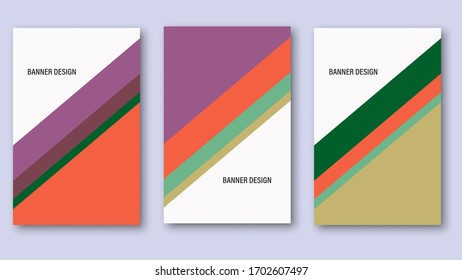 Geometric abstract vector background brochure set. Design template.