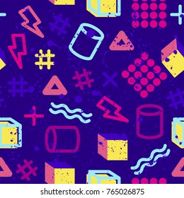 Geometric abstract vector background color pattern. Hipster fashion Memphis style