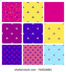 Geometric abstract vector background color pattern. Hipster fashion Memphis style